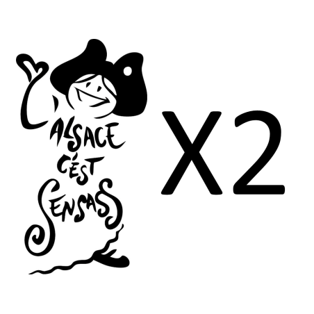 2 AUTOCOLLANTS L'ALSACE C'EST SENSASS DORÉ
