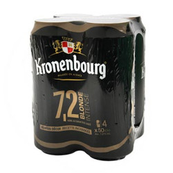 Bière blonde Kronenbourg pack de 4 boites métal 50cl 7°