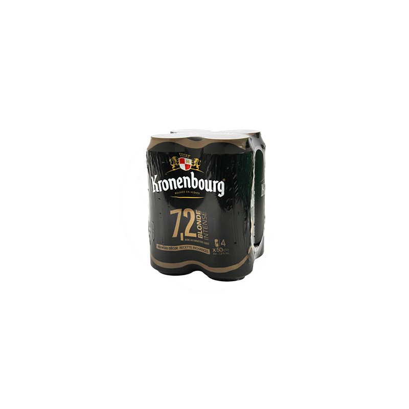 Bière blonde Kronenbourg pack de 4 boites métal 50cl 7°
