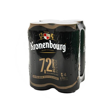 Bière blonde Kronenbourg pack de 4 boites métal 50cl 7°