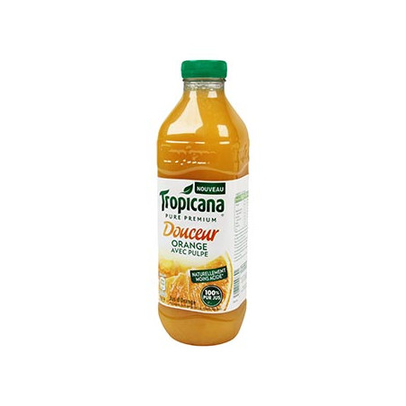 JUS D'ORANGE TROPICANA AVEC PULPE BOUTEILLE PLASTIQUE 1 LITRE