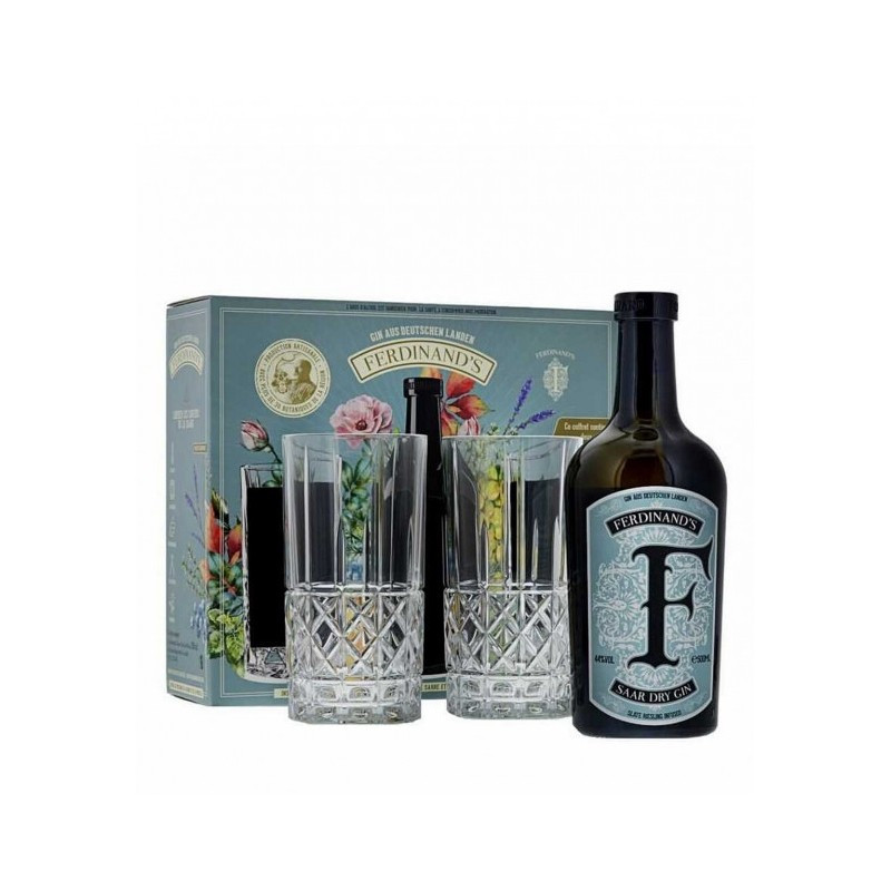 Ferdinand's Saar Dry Gin coffret avec deux verres 50CL 44°