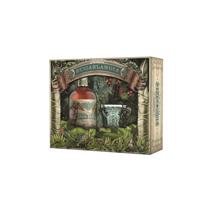 COFFRET RHUM DON PAPA BAROKO 70cl 40° avec 1 verre