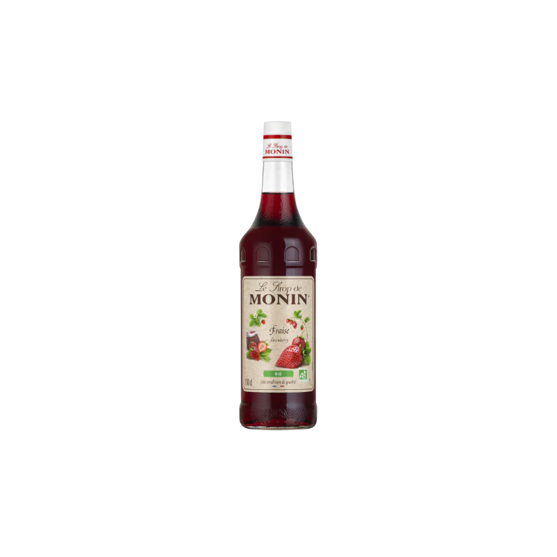 SIROP BIO FRAISE MONIN 1 LITRE, Bouteille verre perdu