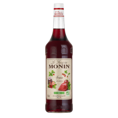 SIROP BIO FRAISE MONIN 1 LITRE, Bouteille verre perdu