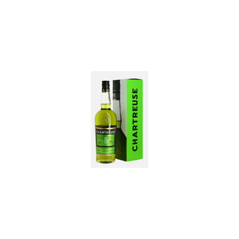 CHARTREUSE VERTE 70 CL 55°, L.GARNIER AVEC ETUI - LIQUEUR FABRIQUÉE PAR LES PÈRES CHARTREUX - FRANCE
