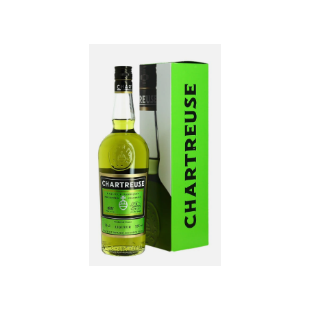 CHARTREUSE VERTE 70 CL 55°, L.GARNIER AVEC ETUI - LIQUEUR FABRIQUÉE PAR LES PÈRES CHARTREUX - FRANCE