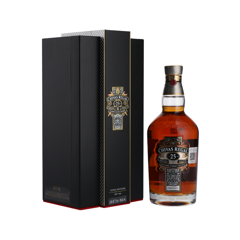 WHISKY CHIVAS REGAL 25 ANS 70 CL 40°, AVEC COFFRET