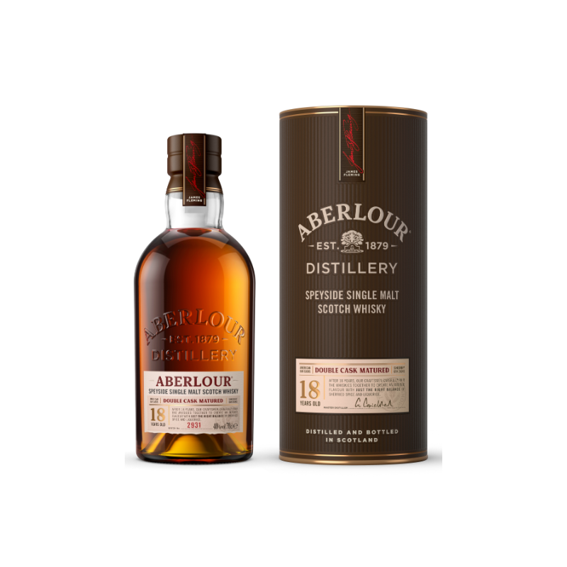 WHISKY ABERLOUR 18 ANS SPEYSIDE SINGLE MALT 70 CL 43°, AVEC ETUI