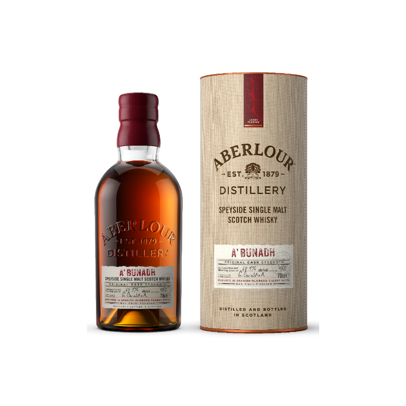 WHISKY ABERLOUR SPEYSIDE SINGLE MALT A'BUNADH 70 CL 60,1°, AVEC ETUI