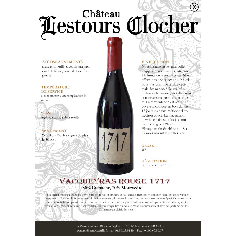 1717 Vacqueyras Arnoux & Fils 2015 en coffret 15° 75 CL