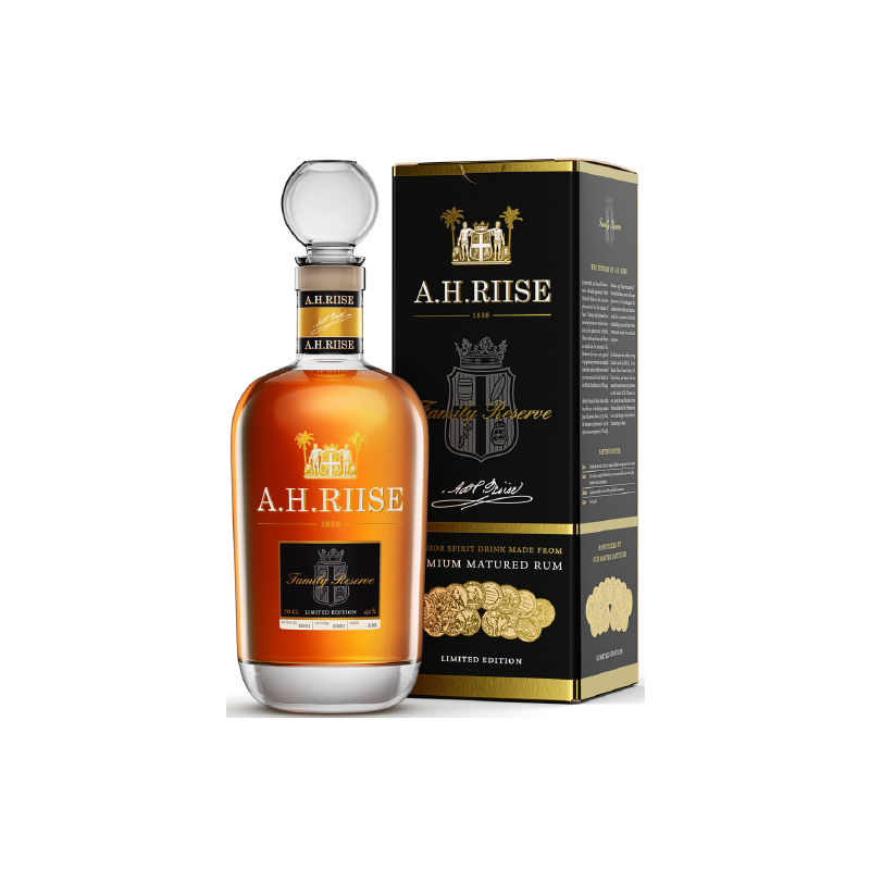 RHUM A.H. RIISE FAMILY RESERVE 70cl 42°, EDTION LIMITED, AVEC ETUI