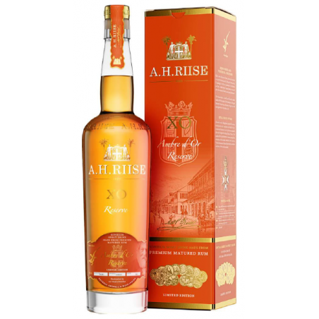 RHUM A.H. RIISE XO AMBRE D'OR RESERVE 70cl 42°, EDITION LIMITED, AVEC ETUI