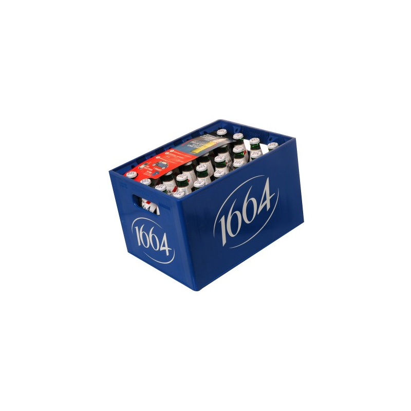 CAISSE DE BIERE KRONENBOURG 1664 33cl X 24 - 5,5°, caisse consignée