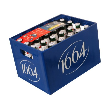 CAISSE DE BIERE KRONENBOURG 1664 33cl X 24 - 5,5°, caisse consignée
