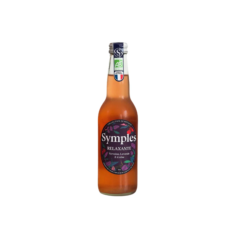 INFUSION SYMPLES "RELAXANTE" 12 X 33cl, Verveine, lavande & cerise, Finement pétillante - BIO - Pack verre perdu