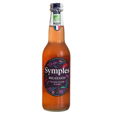 INFUSION SYMPLES "RELAXANTE" 12 X 33cl, Verveine, lavande & cerise, Finement pétillante - BIO - Pack verre perdu