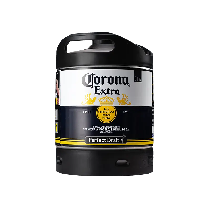 BIERE CORONA EXTRA 4,5° 6 Litres, bière blonde, Origine Mexique, fut consigné.