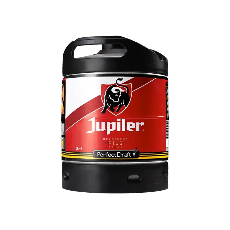 BIERE JUPILER 5,2° 6 Litres, bière blonde, Origine belge, fut consigné.