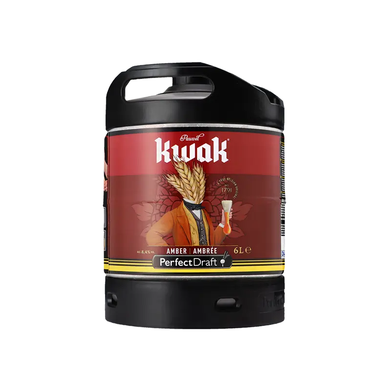 BIERE KWAK AMBREE 8,4° 6 Litres, bière ambrée, Origine belge, fut consigné.