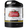 BIERE STELLA ARTOIS 5° 6 Litres, bière blonde, Origine belge, fut consigné.
