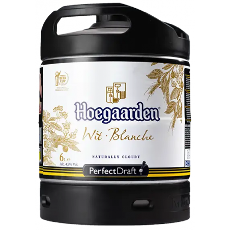 BIERE HOEGAARDEN BLANCHE 4,9° 6 Litres, bière blanche, Origine belgique, fut consigné.