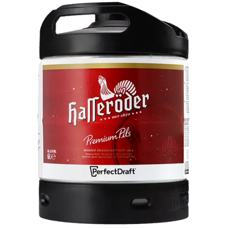 BIERE HASSERODER 4,9° 6 Litres, bière blonde, Origine Allemande, fut consigné.