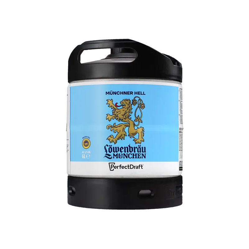 BIERE LOWENBRAU ORIGINAL 5,2° 6 Litres, bière blonde, Origine Allemande, fut consigné.