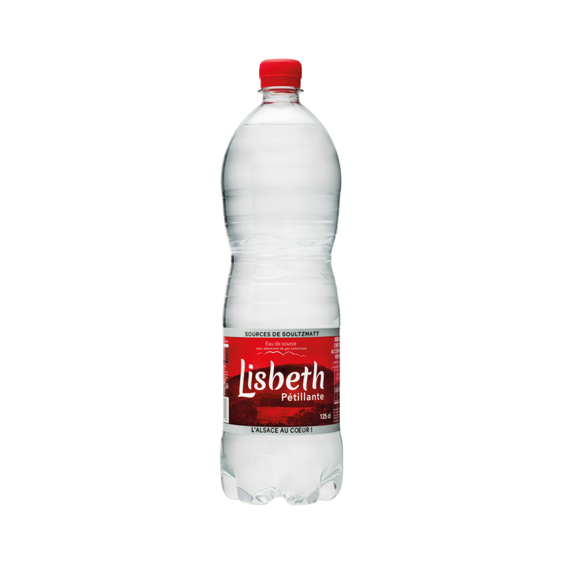 EAU GAZEUSE LISBETH ROUGE 1,25 Litre X 6, Pack bouteilles plastique
