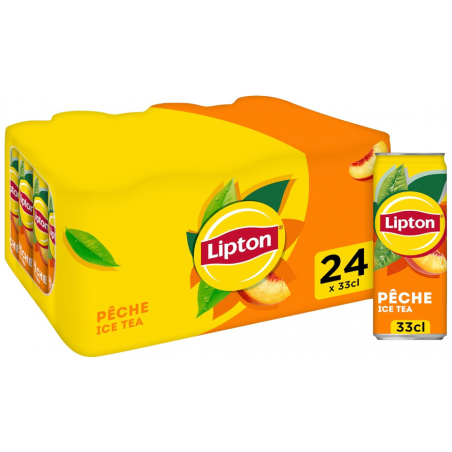 ICE TEA PECHE LIPTON 33cl X 24, Pack boite métal