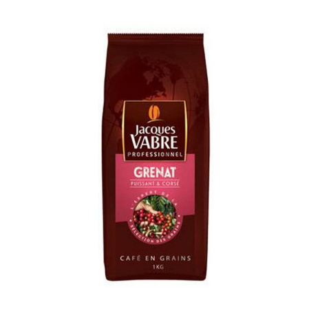 CAFE GRAINS JACQUES VABRE GRENAT 8 x 1KG - Puissant & Corsé