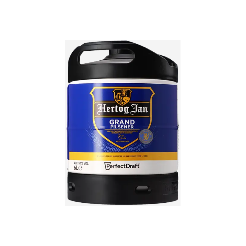 BIERE HERTOG JAN GRAND PILSENER 5,7° 6 Litres, bière blonde, Origine Pays Bas, fut consigné.