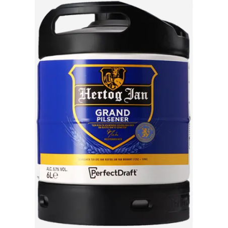 BIERE HERTOG JAN GRAND PILSENER 5,7° 6 Litres, bière blonde, Origine Pays Bas, fut consigné.