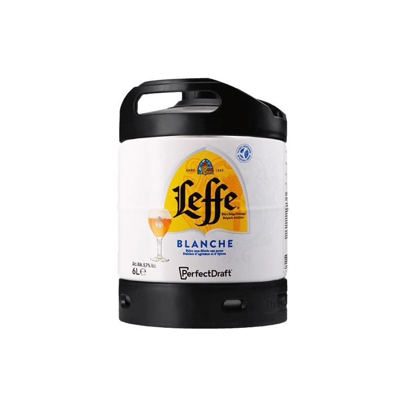 BIERE LEFFE BLANCHE 5,7° 6 Litres, bière blanche, Bière belge, fut consigné.