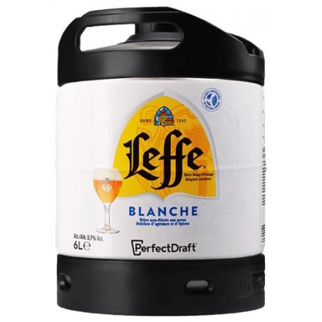 BIERE LEFFE BLANCHE 5,7° 6 Litres, bière blanche, Bière belge, fut consigné.
