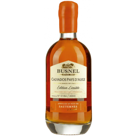 CALVADOS BUSNEL AFFINÉ EN FUTS DE SAUTERNES 50cl 40°, EDITION LIMITÉE, AOC PAYS D’AUGE