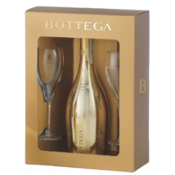 VIN PROSECCO BOTTEGA GOLD 75cl 11°, COFFRET GLAMOUR 2 VERRES