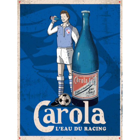 PLAQUE MÉTAL CAROLA ROUGE Collection Racing Club de Strabourg L30 X H40 cm
