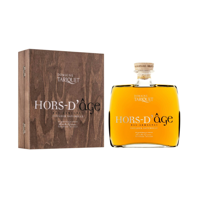 BAS ARMAGNAC HORS D’ÂGE "CARAFE BAROQUE" DOMAINE TARIQUET 70cl 40°, AOC, COFFRET BOIS