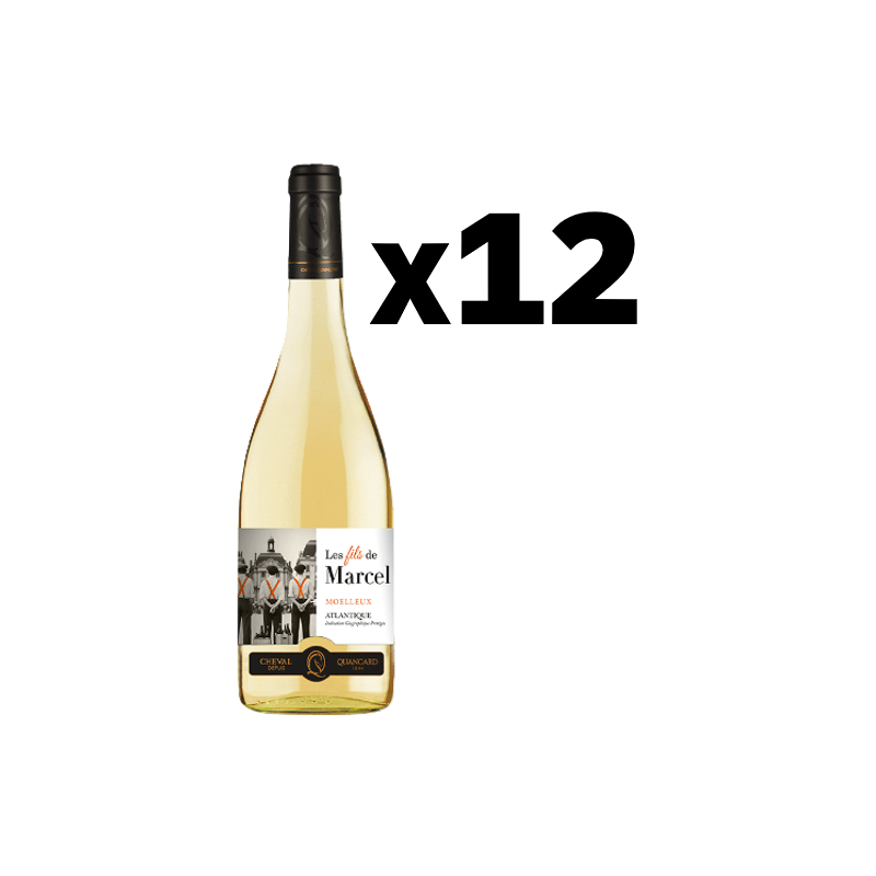 CARTON DE 12 BOUTEILLES DE VIN BLANC MOELLEUX LES FILS DE MARCEL 75cl 11,5°, Maison Cheval Quancard