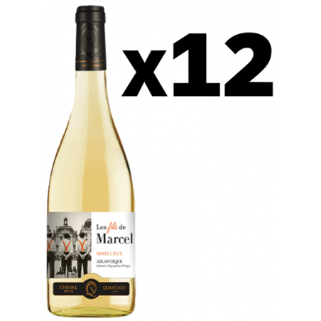 CARTON DE 12 BOUTEILLES DE VIN BLANC MOELLEUX LES FILS DE MARCEL 75cl 11,5°, Maison Cheval Quancard