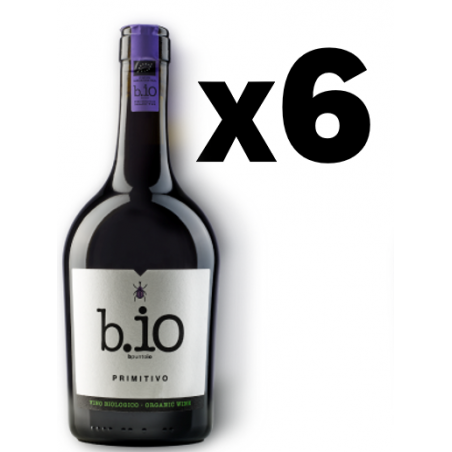 CARTON VIN ROUGE ITALIEN B.IO PRIMITIVO 6 X 75cl 14° 2023, IGP Puglia - BIO