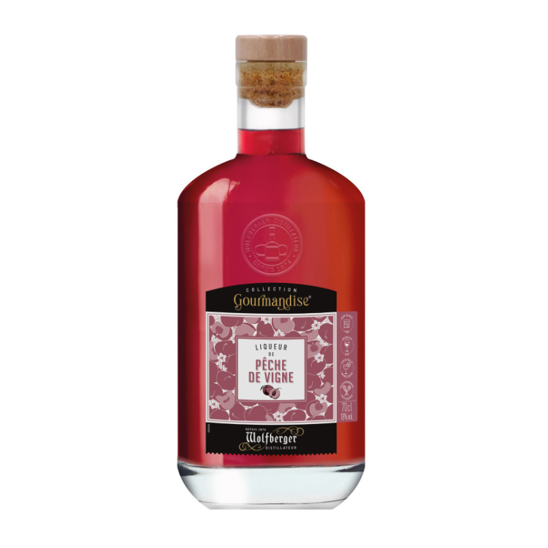 LIQUEUR DE PECHE DE VIGNE WOLFBERGER 70cl 18°, COLLECTION GOURMANDISE