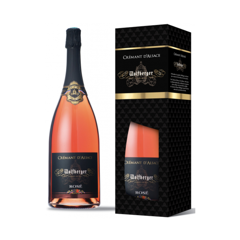 CREMANT ROSE BRUT WOLFBERGER 150cl 12°, AVEC ETUI, AOC Crémant d'Alsace CREMANT ROSE BRUT WOLFBERGER 150cl 12°, AVEC ETUI, AOC Crémant d'Alsace
