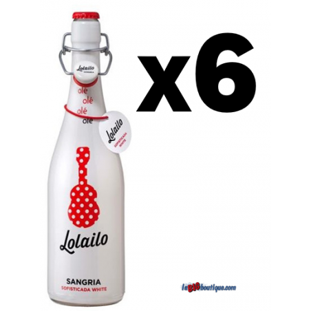 SANGRIA BLANCHE LOLAILO 6 x 75cl 7°, Bouteille avec bouchon mécanique et capsule