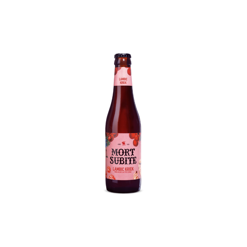BIERE MORT SUBITE KRIEK LAMBIC 33cl 4°, Bouteille verre perdu BIERE MORT SUBITE KRIEK LAMBIC 33cl 4°, Bouteille verre perdu