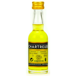 MIGNONNETTE CHARTREUSE JAUNE 3cl 43°, L.GARNIER - LIQUEUR FABRIQUÉE PAR LES PÈRES CHARTREUX - FRANCE