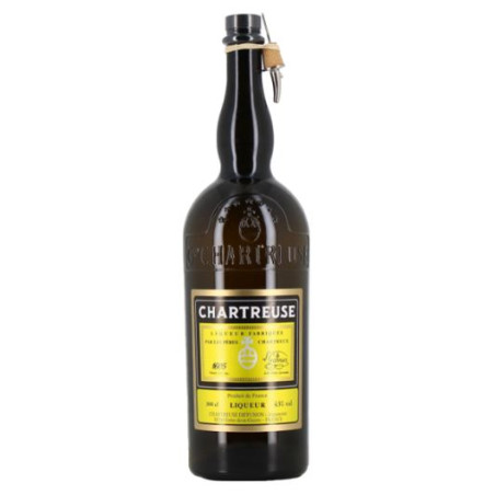 CHARTREUSE JAUNE 3 LITRES 43°, L.GARNIER - LIQUEUR FABRIQUÉE PAR LES PÈRES CHARTREUX - FRANCE
