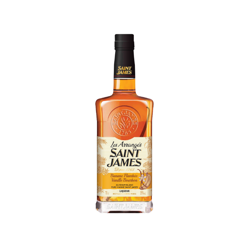 RHUM ARRANGÉ BANANE FLAMBÉE - VANILLE BOURBON SAINT JAMES 70cl 35° RHUM ARRANGÉ BANANE FLAMBÉE - VANILLE BOURBON SAINT JAMES 70cl 35°