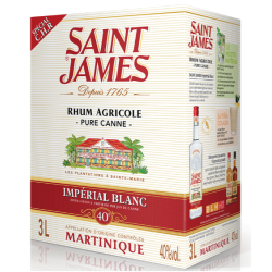 RHUM IMPERIAL BLANC SAINT JAMES BIB 3 Litres 40°, SPECIAL CHR,RHUM AGRICOLE, MARTINIQUE